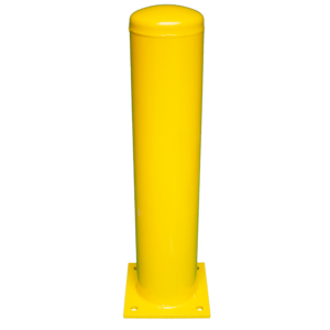 Rampaal met voetplaat geel, 219 x 1000mm beschermpaal