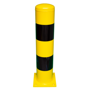 Rampaal voetplaat, geel- zwart, 219x1000mm beschermpaal