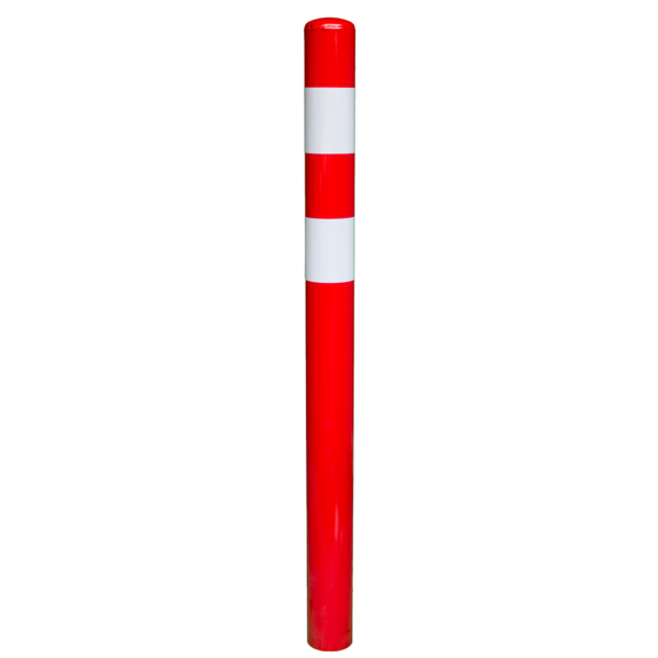 Rampaal rood- wit, 114x1500 mm, beschermpaal