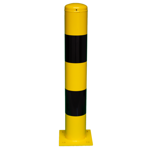 Rampaal voetplaat, geel- zwart, 159x1000mm beschermpaal