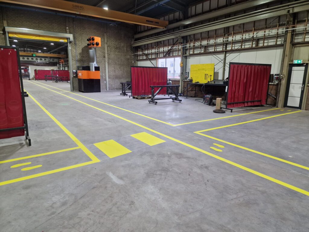 Belijning in magazijn