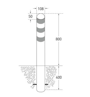 Beschermpaal Rvs 1200 Mm Om Te Betonneren