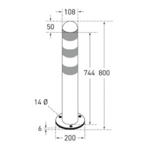 Beschermpaal Rvs 800 Mm Tech Tek