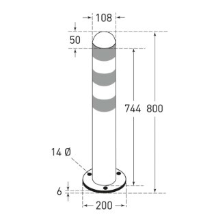 Beschermpaal Rvs 800 Mm Tech Tek