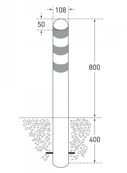 Beschermpaal Staal Alukap Betonneren Tech Tek 2