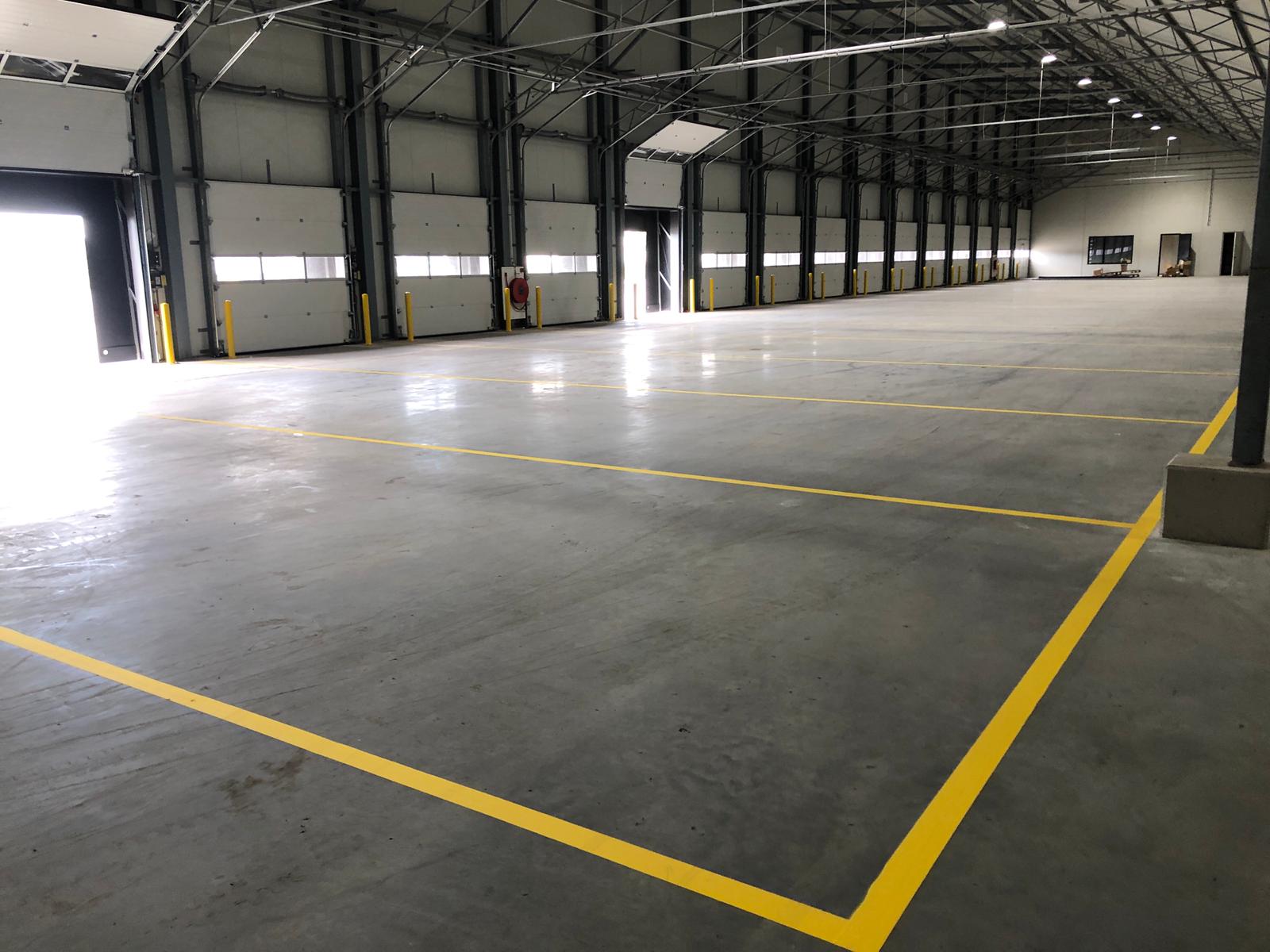 Gele Belijning Vloer Parkeervak Vrachtwagens